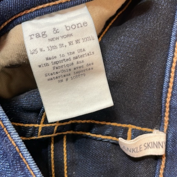 Rag & Bone New York Women’s ‘Bloo Moon’ Dark Wash Ankle Skinny Jeans Size 26 - Picture 9 of 10